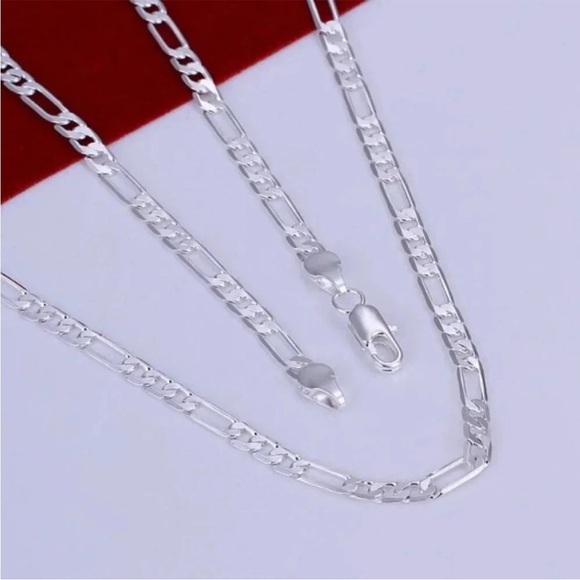 925 Sterling Silver Flat Chain Link Necklace - Picture 3 of 6